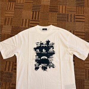 Balenciaga White Archives logo Graphic T-Shirt